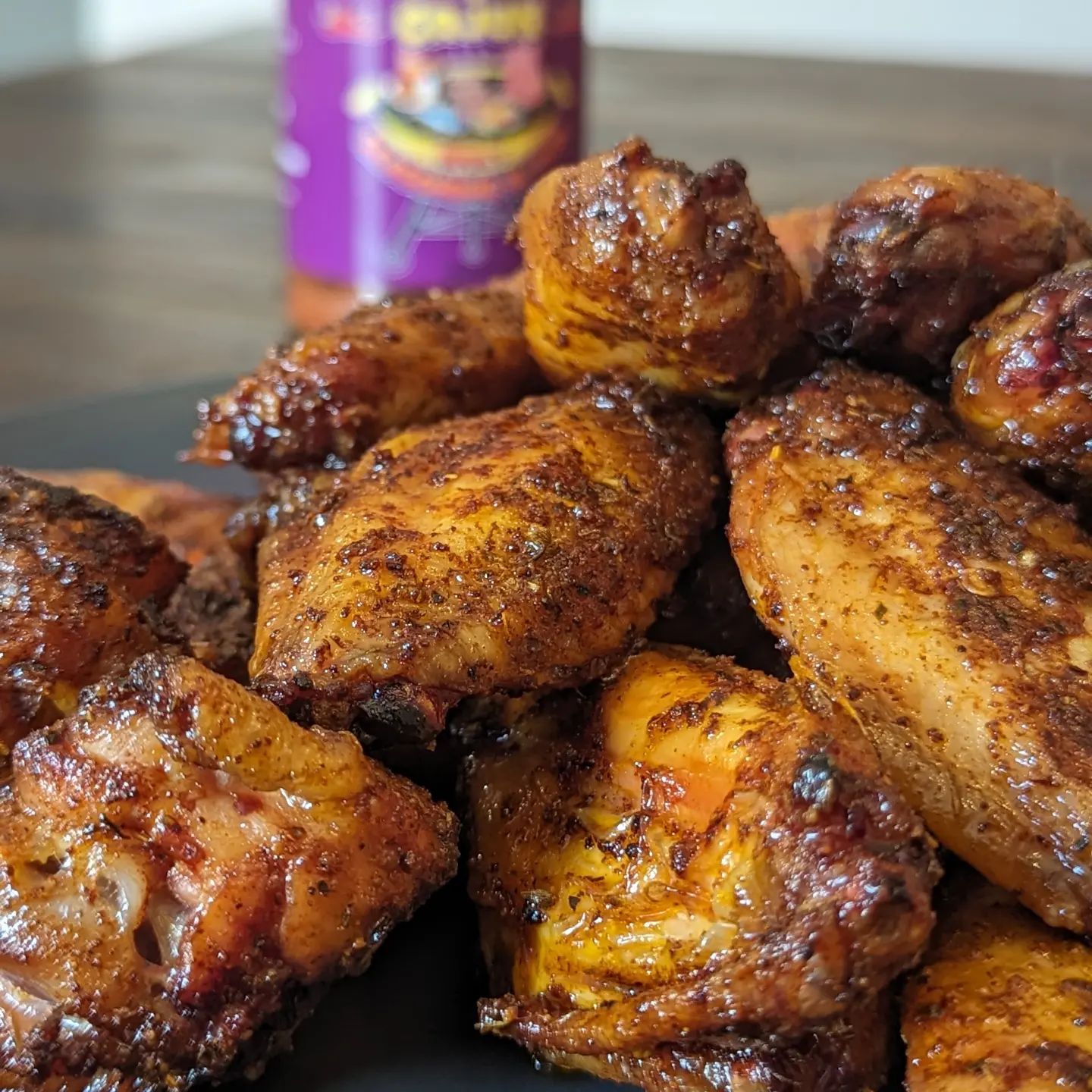 Cajun Chicken Wing Wednesday! These @butcher_box wings were air dried in the fridge, then seasoned with @neilsarap Cajun Rub before being smoked at 200 using @bearmountainbbq pecan pellets. Once cooked through I bumped the temp to 350 to crisp up the skin. When they came off the smoker I tossed them in a Cajun butter, made using two tablespoons of unsalted butter and two teaspoons of Cajun rub. They were crispy, juicy and just a little spicy. The smoke was perfect, with a strong aroma but balanced flavor. #chicken #chickenwings #wingwednesday #bearmountainbbq #cajunfood #bbqchicken #smokedwings #wingcrushwednesday
